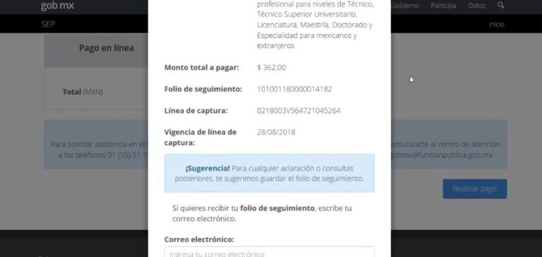 Reposición de Cedula Profesional Folio de segumiento