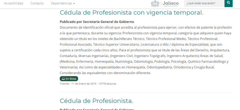 Cedula Profesional Jalisco Listado Cedulas